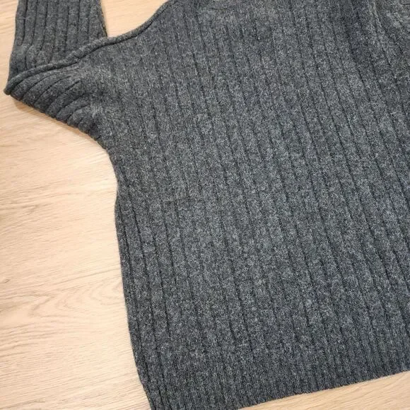 Eddie Bauer Wool Blend Sweater Mens XXL Gray V Neck Chunky Vintage Knit EUC - Picture 7 of 10